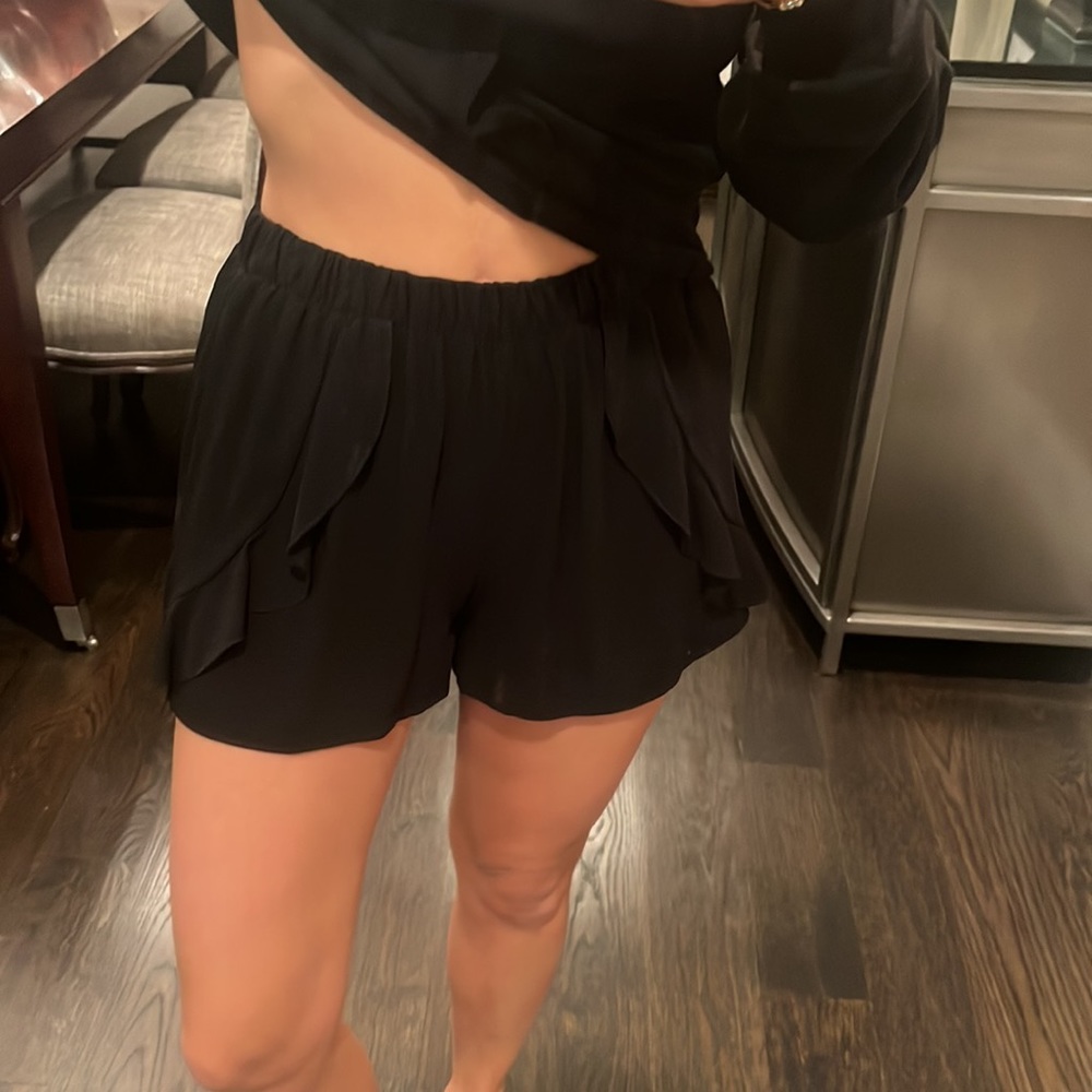 Black Ruffle Shorts